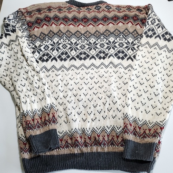 Vintage Eddie Bauer Sweater Mens XL Fair Isle Cotton Made In USA - Picture 4 of 5